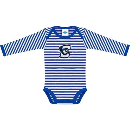 Creative Knitwear College Baby Striped Long Sleeve Bodysuit - Team Logo, Multiple Colors, Unisex (0-12 Months)