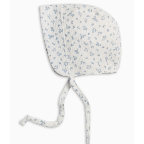 Muslin Bonnet - Floral Blue
