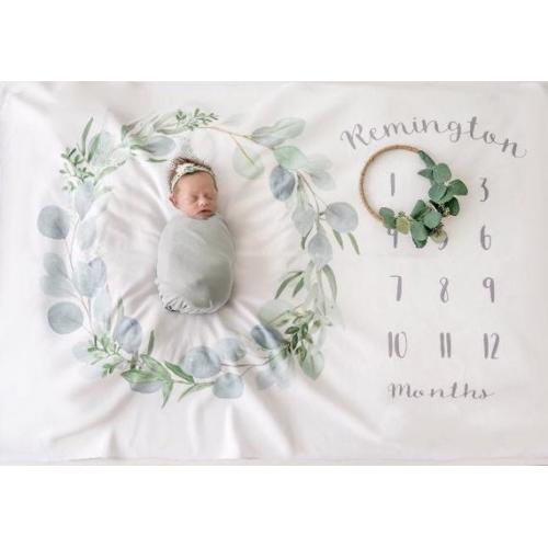 Milestone blanket marker - milestone blanket wreath - eucalyptus wreath - baby blanket marker- jute