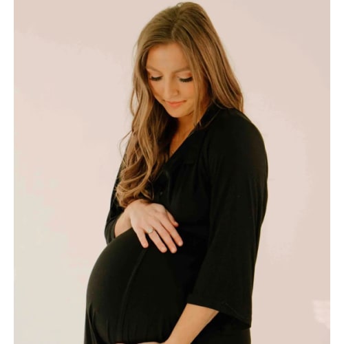 Lila Labor & Postpartum Gown in Black