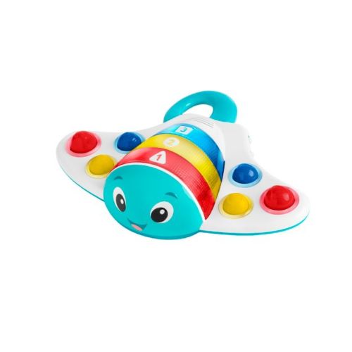 Baby Einstein Ocean Explorers Pop N' Explore Stingray Popper Toy: Shapes and Colors, Numbers, Music, Fine Motor Skills