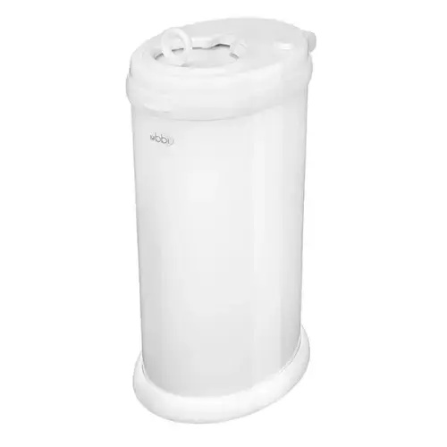 ubbi Stainless Steel Diaper Pail - White