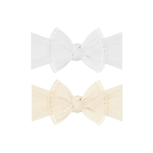 2-Pack Pom Trimmed Bow Headbands