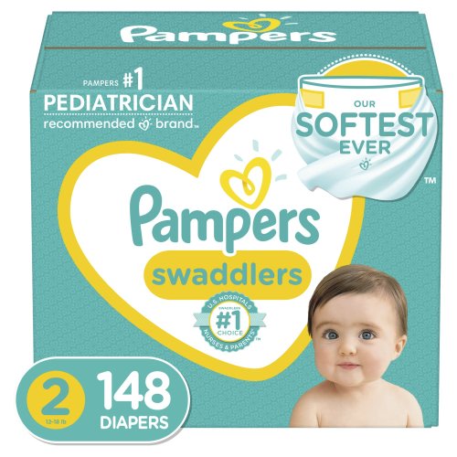 Pampers Swaddlers Diapers, Soft and Absorbent, Size 2, 148 ct