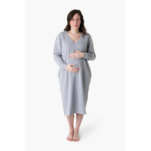 Maternity V-Neck Midi Dress