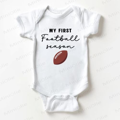 MY FIRST FOOTBALL SEASON Baby White Bodysuit