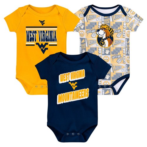 Newborn West Virginia Mountaineers Sunday Comics 3-Pack Bodysuit Set