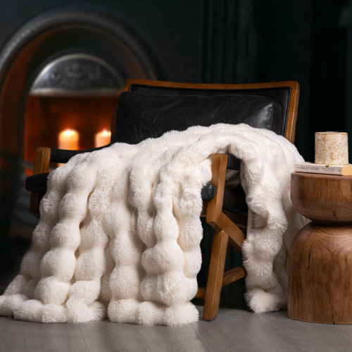 EverGrace Ridgeline Faux Fur Throw Blanket & Reviews | Wayfair