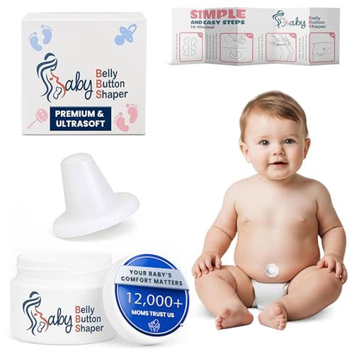 Premium Patented Baby Belly Button Plug | Ultra-Soft Silicone Belly Button Shaper Plug | Reusable and Perfect Size for All Newborns | No Patches | Freedom to Move, Breathe and Sleep | Baby Essentials