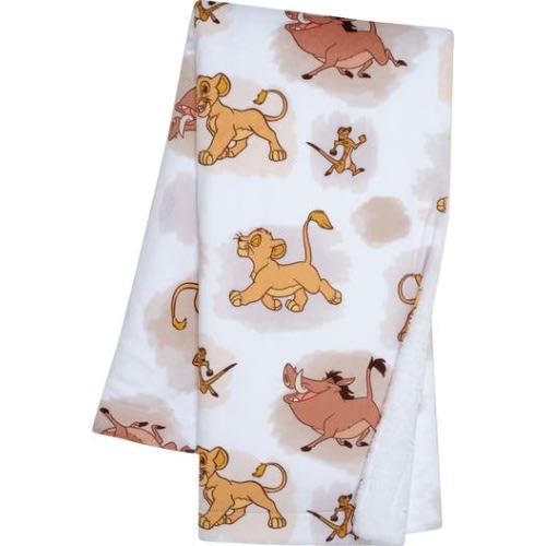 Disney Baby Lion King Safari Soft White Fleece Baby Blanket