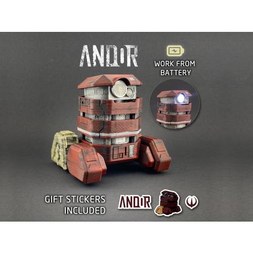 B2EM0 Droid with light from Andor - gift stickers included