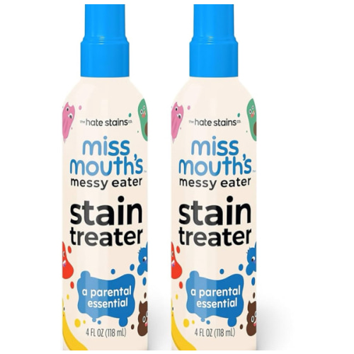 Miss Mouth's Messy Eater Stain Treater Spray - 4oz 2 Pack Stain Remover - Newborn & Baby Essentials - No Dry Cleaning Food, Grease, Coffee Off Laundry, Underwear, Fabric
