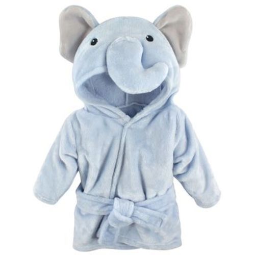 Hudson Baby Infant Boy Plush Pool and Beach Robe Cover-up, Blue Elephant, 18-24 Months