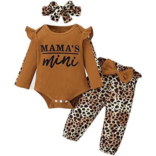 Baby Girl Clothes Newborn Leopard Outfit Set