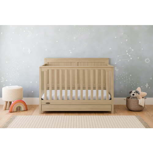 Graco Hadley 5-in-1 Convertible Baby Crib with Drawer, Driftwood