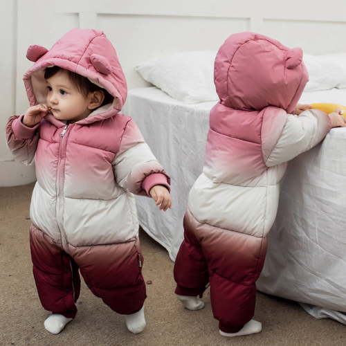 Baby Boys Girls Snow Suits Winter Outwear Romper for Baby Winter Coat Solid Color Warm Windproof Baby Girls' Clothing for Little Girls 18-24 Months