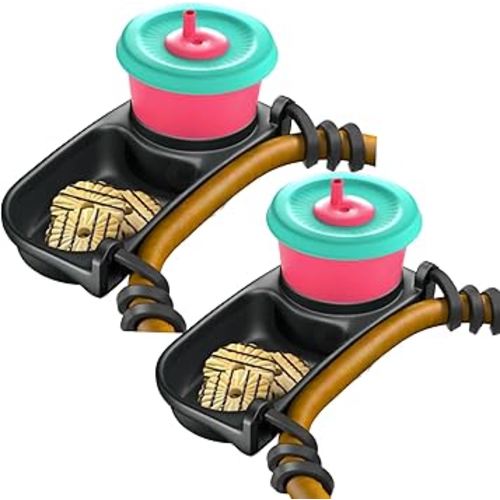 Swanoo Universal Stroller Snack Tray | Pack of 2 | Compatible with Nuna | Stroller Cup Holder | Bumper Bar | Stroller Tray Attachment with Cups Holder for Baby Toddler | Stroller Accessories