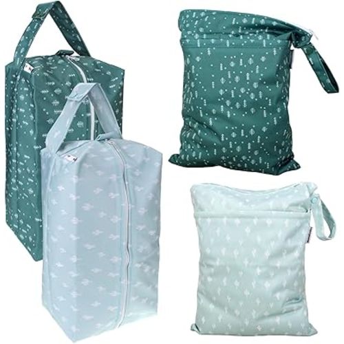 Mama Koala 2 Pack Waterproof Diaper Pods,with 2 Pack Wet Dry Bags