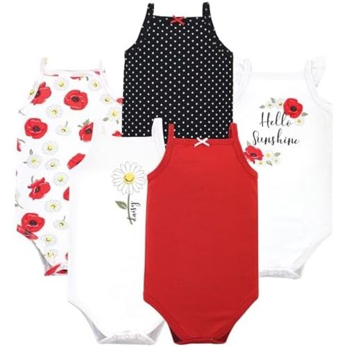 Hudson Baby Basics Unisex Baby 5-Pack Sleeveless Baby Bodysuits