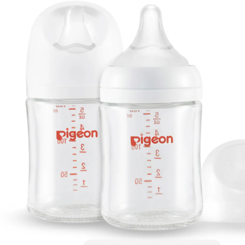 Glass Wide Neck Baby Bottle, 2 Packs, 5.4 Oz(160ml) for newborns
