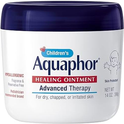 Aquaphor Children's Healing Ointment, Advanced Therapy Skin Protectant, Dry Skin Body Moisturizer, Multi-Purpose Healing Ointment for Kids, For Dry, Cracked Skin & Minor Cuts & Burns, 14 Oz Jar