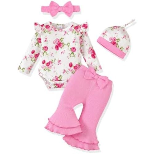 Renotemy Newborn Baby Girl Clothes Fall Winter Outfits Preemie-12Months