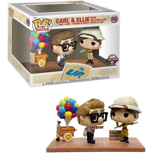 Funko Pop! Moment Disney Pixar Up Carl & Ellie with Balloon Cart Vinyl Figures - Special Edition Exclusive