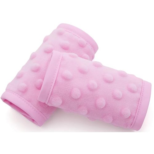 Pro Goleem Car Seat Strap Covers for Babies Girl Soft Car Seat Strap Shoulder Pads for All Car Seats, Stroller, Pushcar, Small Size Designed for Newborn, Pink