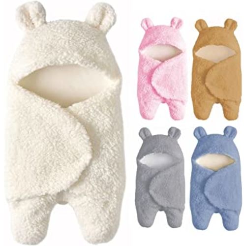 Baby Swaddle Blanket Boys Girls Cute Cotton Plush Receiving Blanket Soft Newborn Sleeping Wraps for Infant 0-6 Months