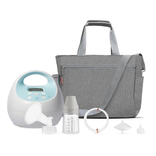 Spectra Baby S1 Plus Premier Rechargeable Breast Pump with Tote, 28 mm | Replacement Kit with Breast Shield, Bottle, Disk, Cap, Backflow Protector, Duckbill Valve, Nipple & Tubing