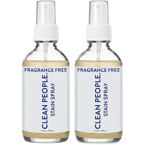 The Clean People Stain Remover Spray - Simple, Clean Ingredients - Laundry Spot Treatment for Food, Pet & Baby Stains - Boosted with Enzymes - Fabric Safe - 4oz (2 Pack)