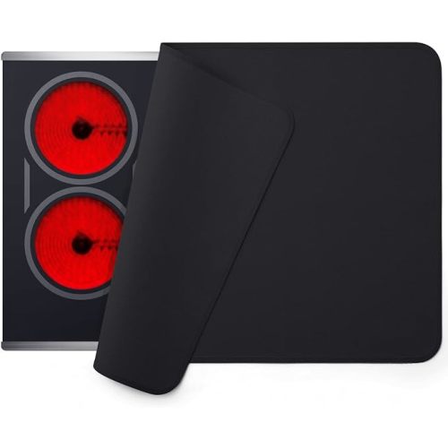 FLASLD Fireproof and Waterproof Stove Top Covers, 21×29.5 inch Electric Stove Cover Mat, Glass Top Stove Cover - Ceramic Glass Cooktop Protector - Flat Top Oven Cover, Black Without Logo