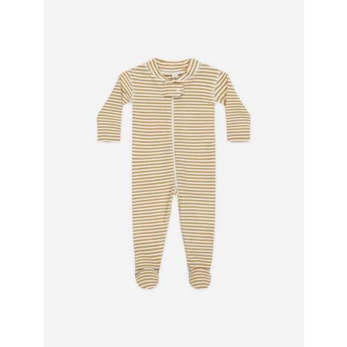 Zip Longsleeve Sleeper Footie || Honey Stripe