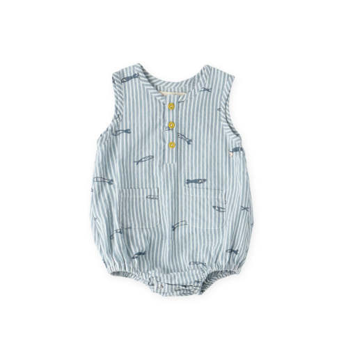 Seersucker Pocket One-Piece - Petit Sardine
