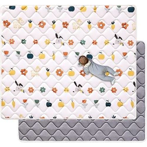 Odorless Premium Foam Foldable Baby Play Mat 71" X 59", Extra Large Thicker Activity Playmats for Babies,Toddlers, Infants, Soft Baby Mat for Floor,Play & Tummy Time,Machine Washable for Easy Care.