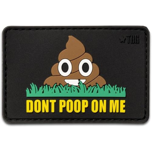 Tactical Baby Gear PVC Morale Patch – Hook-and-Loop Backing for Backpacks, Diaper Bags, EDC & Tactical Gear (Don't Poop On Me PVC - Black)