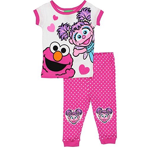 Sesame Street Girls Soft Elmo and Abby Cadabby - Toddler Pajama Set
