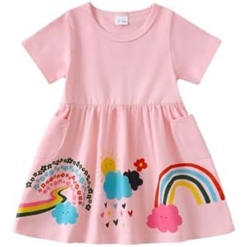 Baby Toddler Girl Dress Little Girls Clothes Short Sleeve Ruffle Sundress Casual Boho Summer Spring Dresses for Girl
