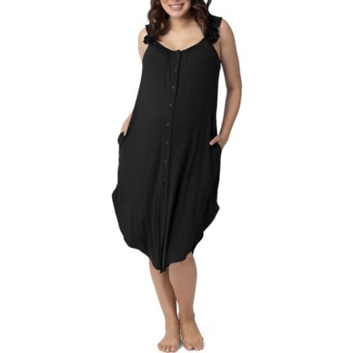 Ruffle Strap Labor & Delivery Gown, Medium/Large