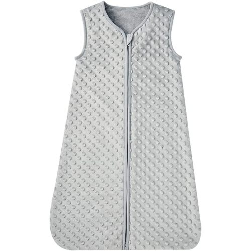 DaysU Baby Sleep Sack with Plush Dots 0-6 Months, 2.5 TOG Sleeveless Baby Wearable Blanket with 2-Way Zipper, Sleeping Bag for Infant Newborn, Grey