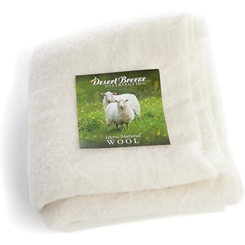 Pure Merino Wool, Extra Fine Pre Felt Fabric for Craft, Needle Felting, Wet Felting, 19 Micron, Natural Ecru Color, 36 x 59 inches