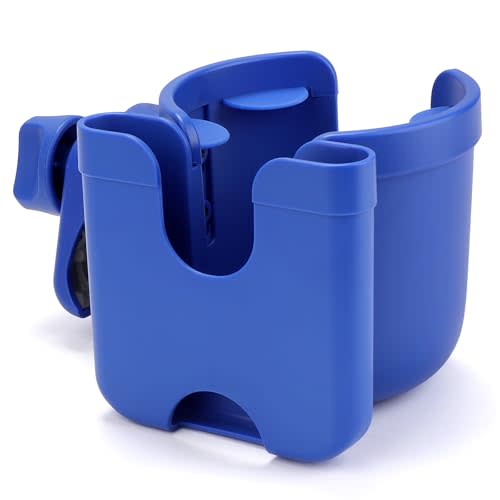 Accmor Stroller Cup Holder with Phone Holder, Bike Cup Holder, Universal Cup Holder for Uppababy Nuna Strollers, 2-in-1 Drinks Holder for Walker, Wheelchair, Scooter