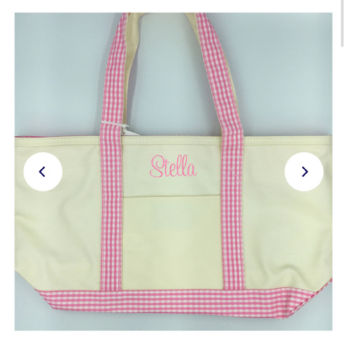 Rain or Shine Tote - Pink Gingham Trim – Monograms off Madison