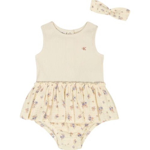 Calvin Klein Floral Skirted Bodysuit & Headband Set | Nordstromrack