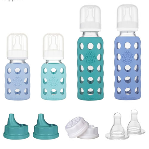 Lifefactory 4-Glass Baby Bottle Starter Set
