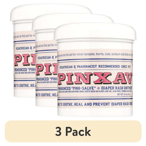 (3 pack) PINXAV Diaper Rash Ointment Jar, 16 oz.