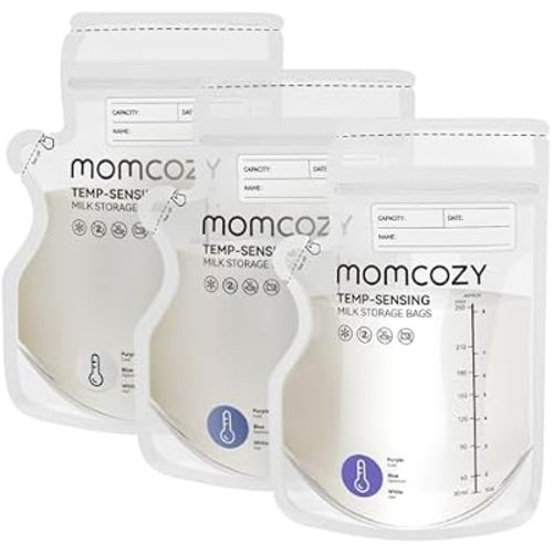 Momcozy 8oz Breastmilk Storage Bags, Temp-Sensing & Pour Spout, 60 Count
