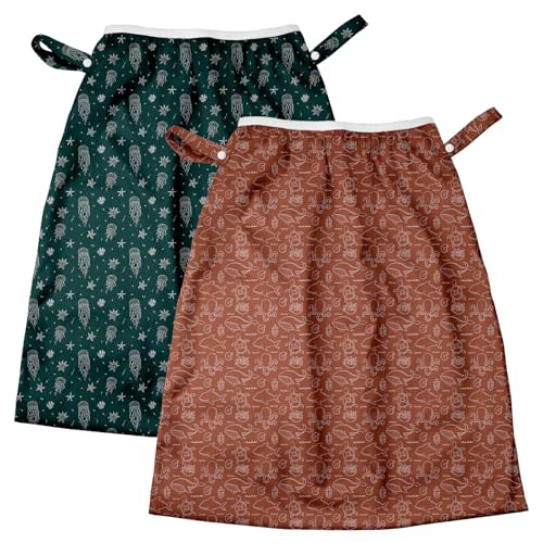 Mama Koala Diaper Pods, Portable Washable Reusable Baby Cloth Diapers Bags, 2pcs Medium Size for Travel Beach Laundry Pool Gym Yoga (B005M)