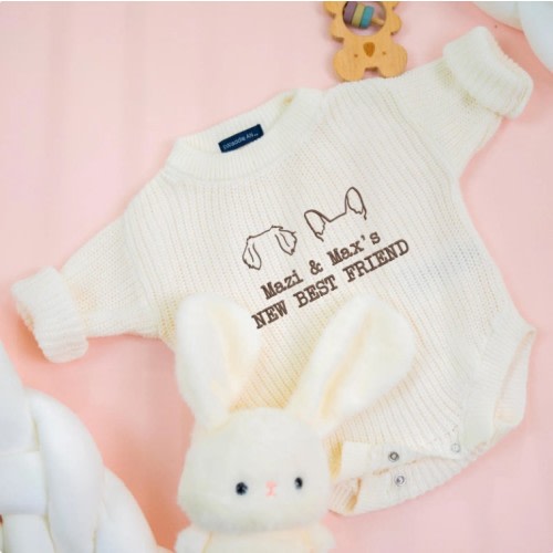 New Best Friend Romper, Personalized Dog Name, Dog Lover, Dog Portrait, Coming Home Outfit, Baby Shower Gift, Newborn Baby Gift