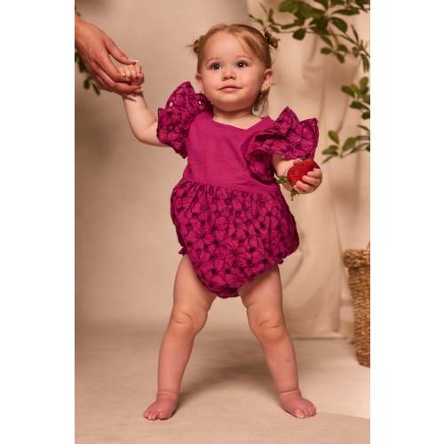 Baby Hattie Romper in Magenta